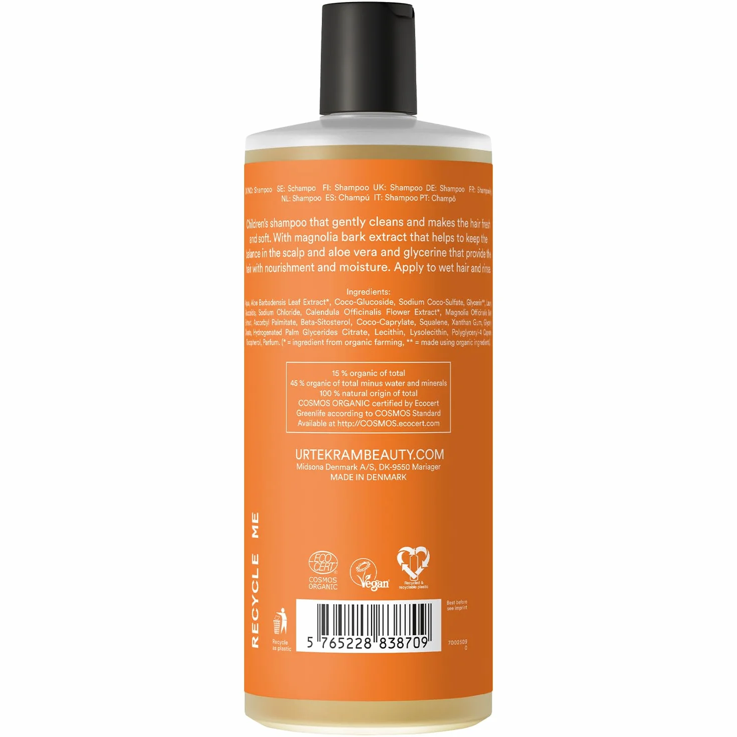 CHAMPU CALENDULA NIÑOS 500ml. ECO – può essere usato più volte alla settimana secondo le esigenze, shampoo delicato che dona leggerezza e freschezza alla chioma, contenuto 500 ml ed è studiato per off