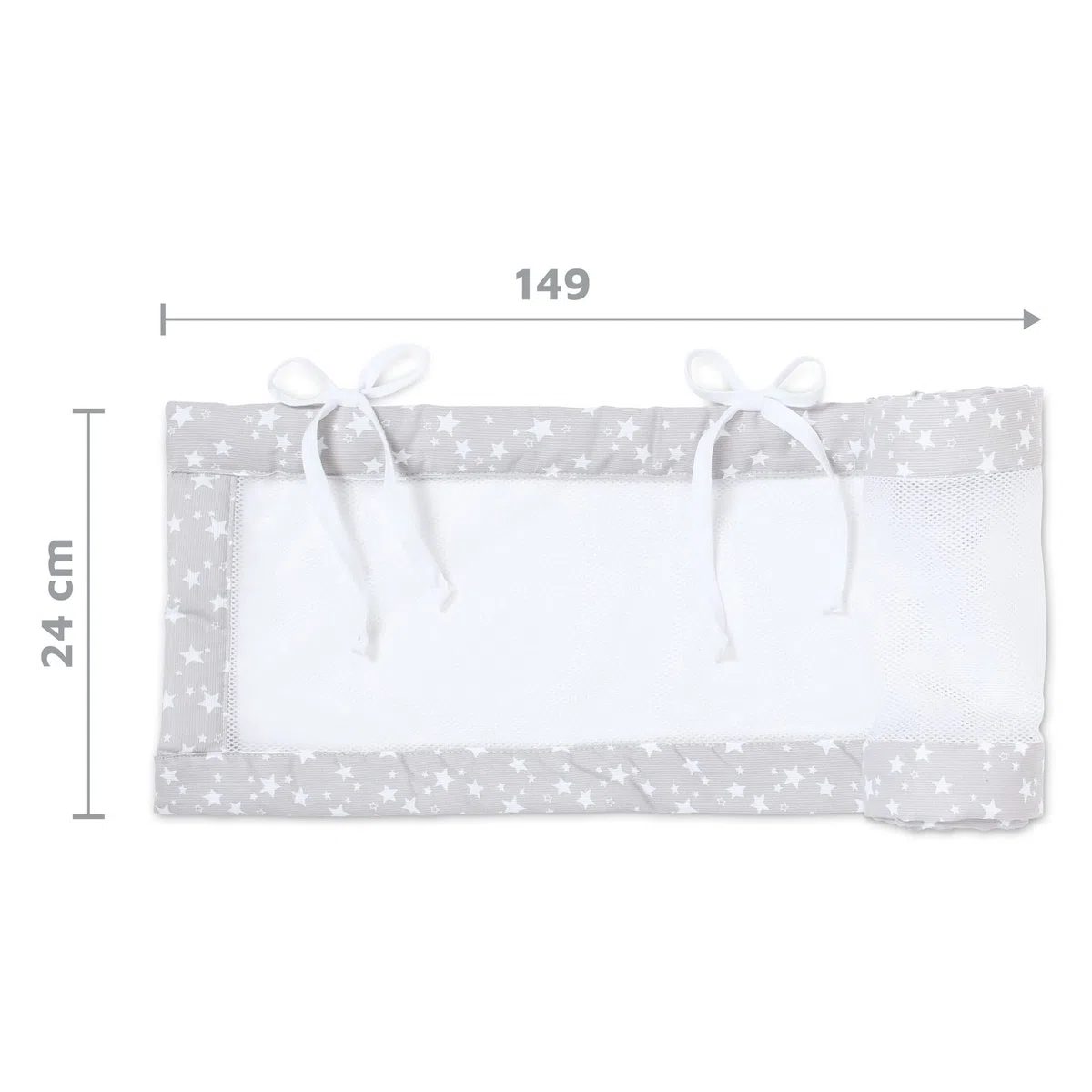 Babybay Babynest Mesh-Piqué Suitable For Model Original, Pearl Grey Stars White - 180 g