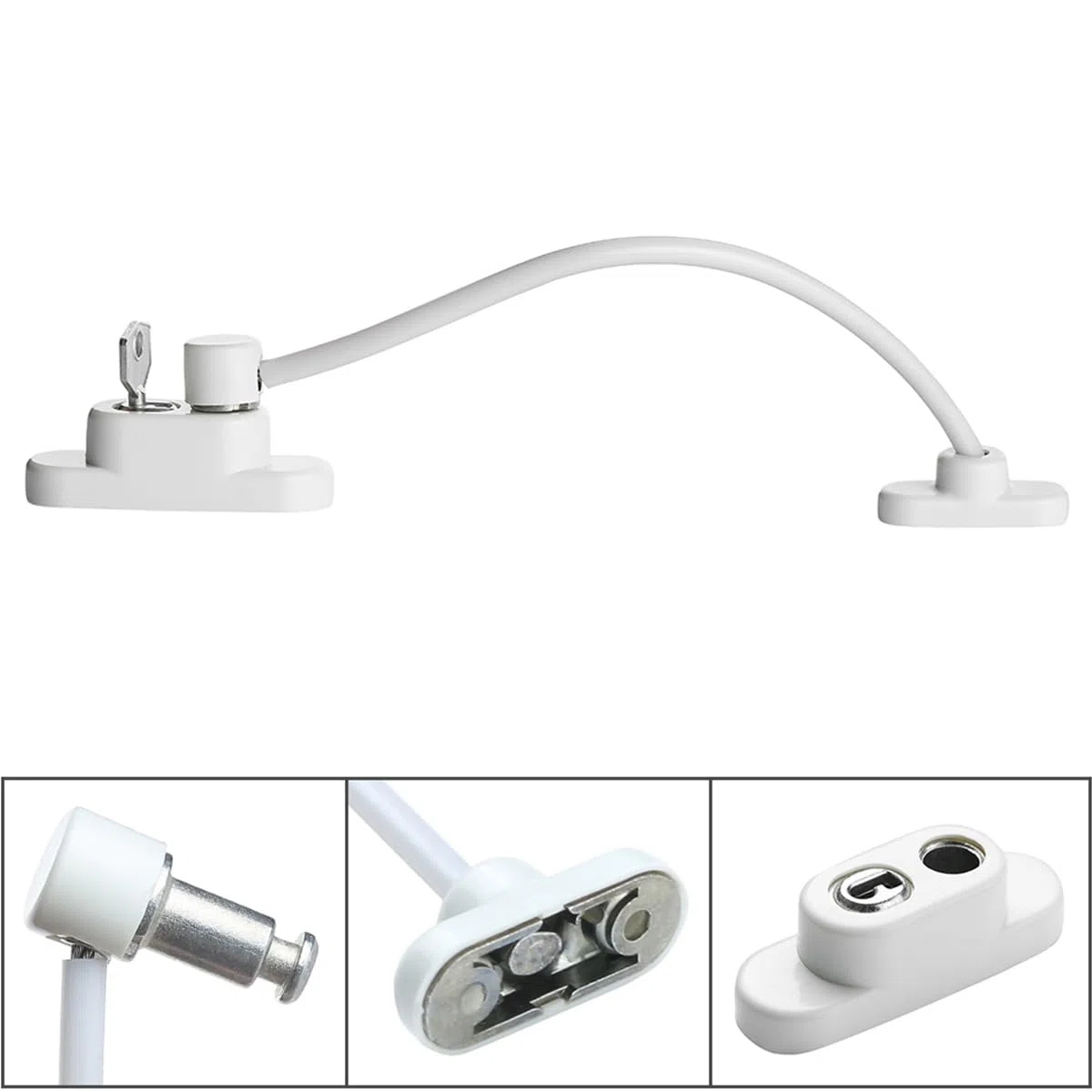 Confezione da 4 limitatori per finestre in UPVC, serrature di sicurezza professionali per bambini, con viti e chiavi, serrature durevoli per la sicurezza e la protezione dei bambini (4 pezzi)