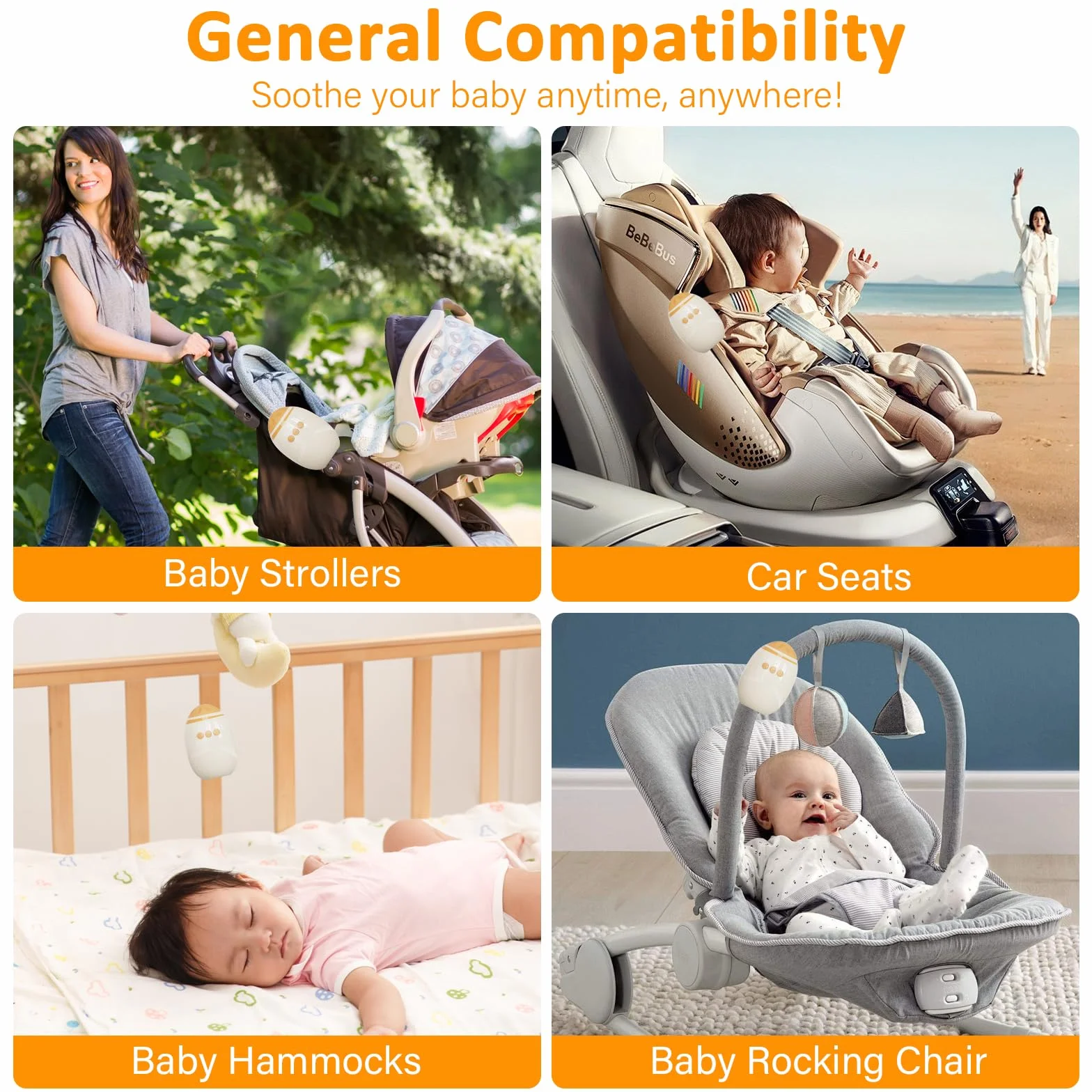 Dondola Passeggino Elettrico,Aiuto a Dormire per Bambini,Dondolo Passeggino Automatico Con 11 Canzoni Rilassanti per Dormire,Ricaricabile USB-C- Baby Rocker,Intensità Di Dondolio,Timer,Per Passeggino