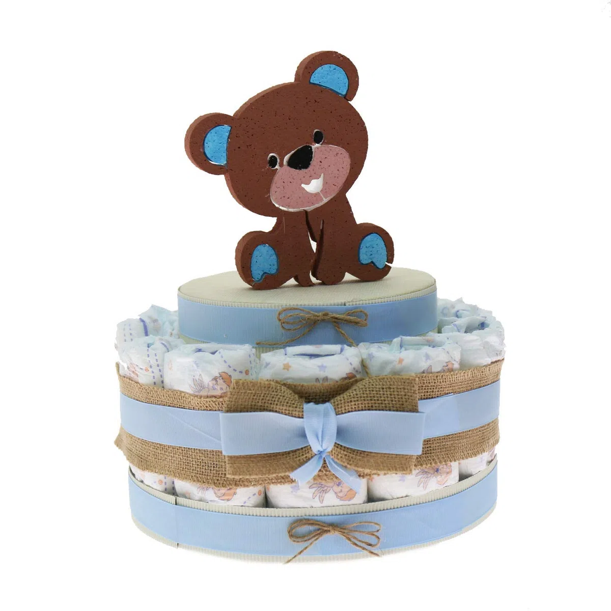 Viale Magico Idea Regalo Economico Neonato, Torta Pannolini Nascita o Baby Shower Bimbo (Torta da 15 Pannolini)