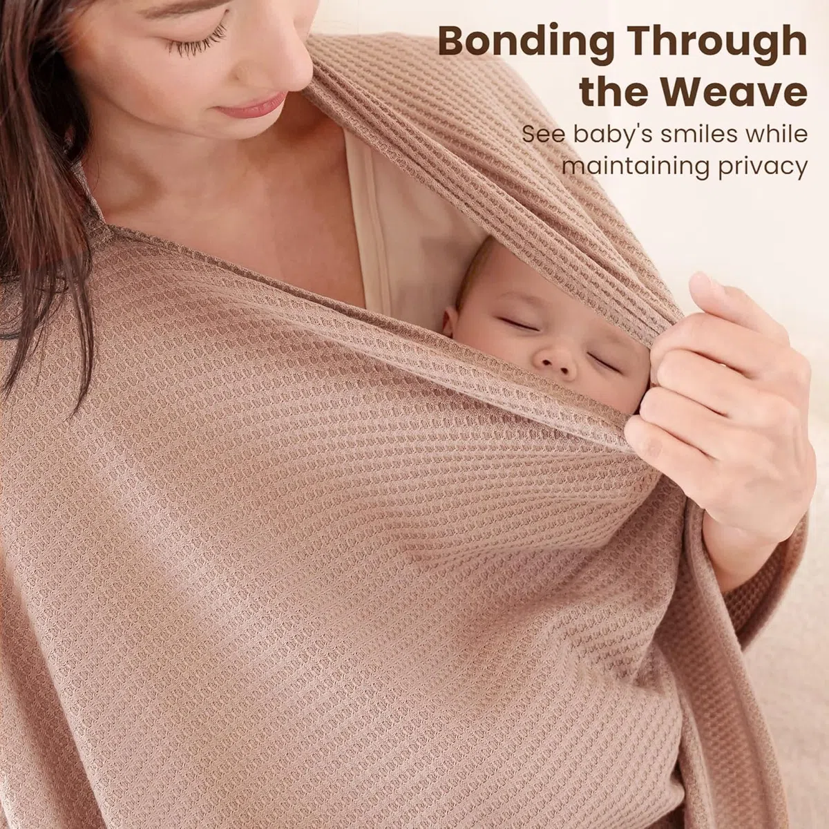 Telo da allattamento | Sciarpa da allattamento per viaggiare | Nursing Cover | Breastfeeding Cover | Versatile e comoda e portatile (cammello)
