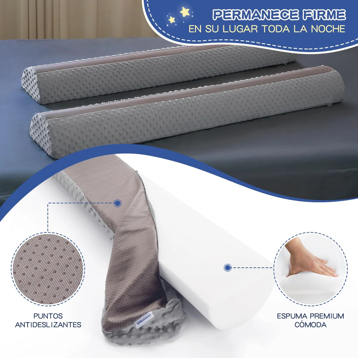 Barriera di sicurezza anticaduta per letto da bambino, Guardia Paracolpi in Schiuma, Portatile Sponda Letto Bambini Copertura Rimovibile Morbida Impermeabile e Lavabile