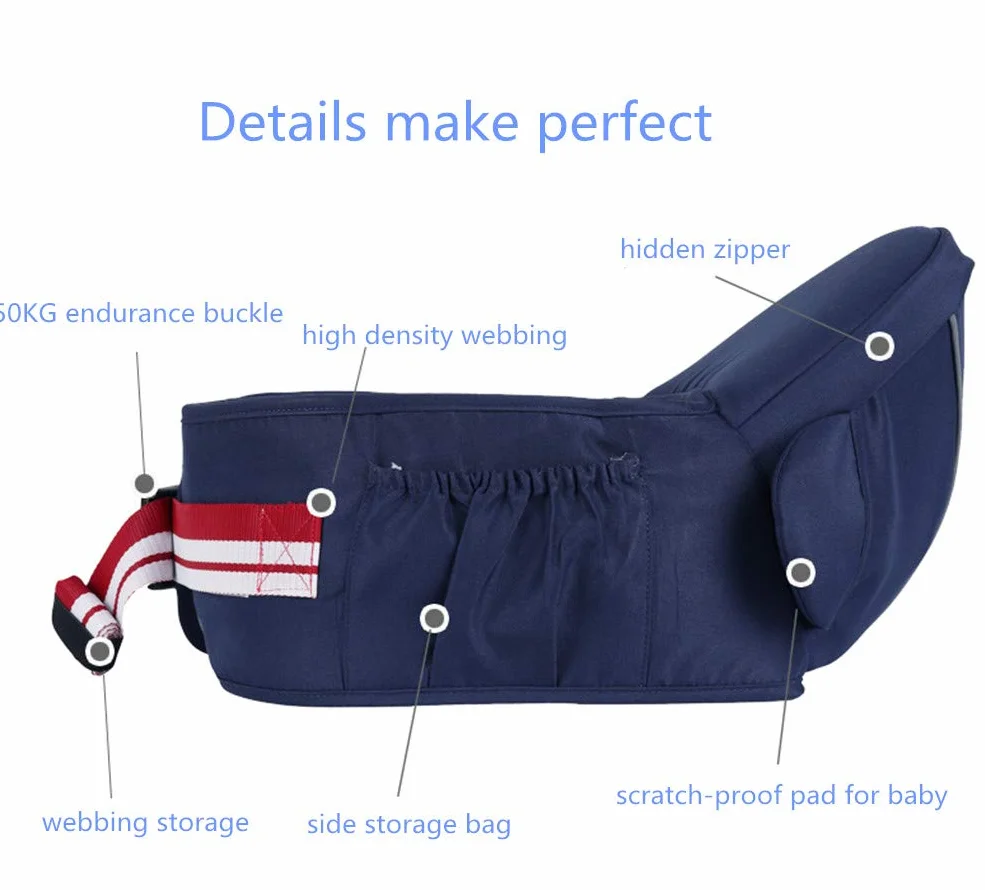 Marsupio ergonomico Hipseat con tracolla, seggiolino per seggiolino per il trasporto di bambini piccoli, peso leggero e risparmio di manodopera