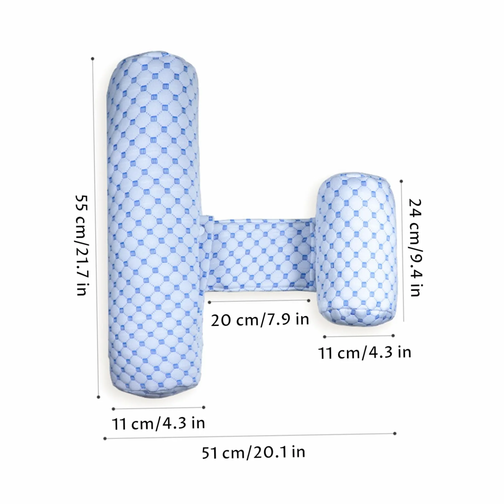 Cuscino antirollio per bambino Cuscino reflusso lavabile e rimovibile con zeppa regolabile e traspirante per neonati Blu