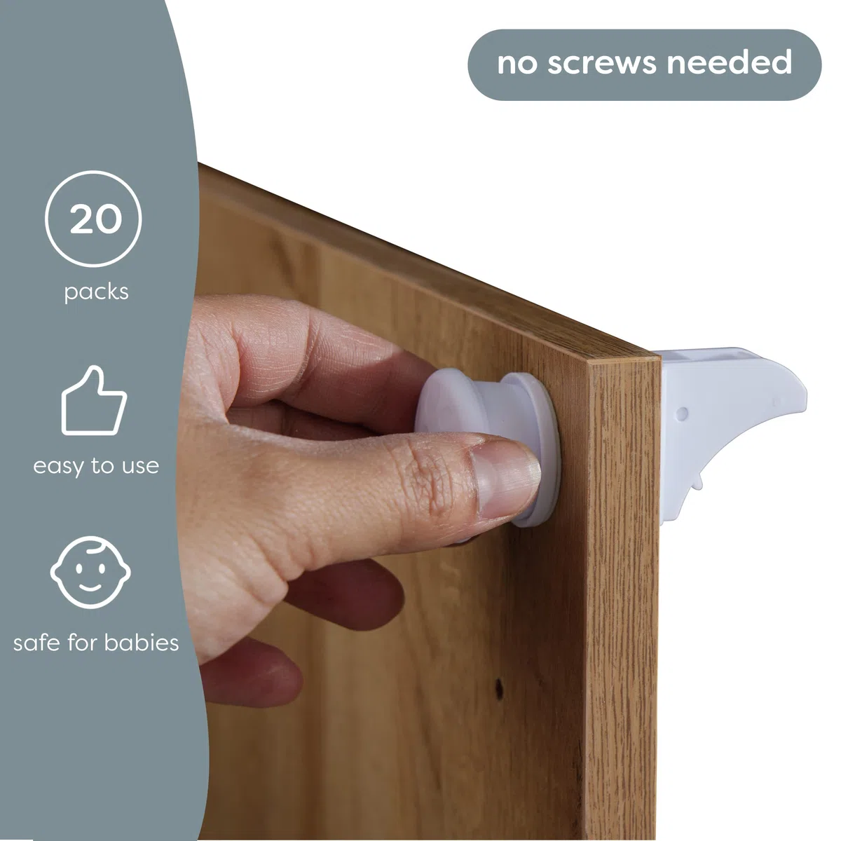 Matana - 20 Serrature di Sicurezza Autoadesive Magnetiche per Bambini con 4 Chiavi - Armadi e Cassetti - Installazione Facile - Nessuna Vite o Foratura