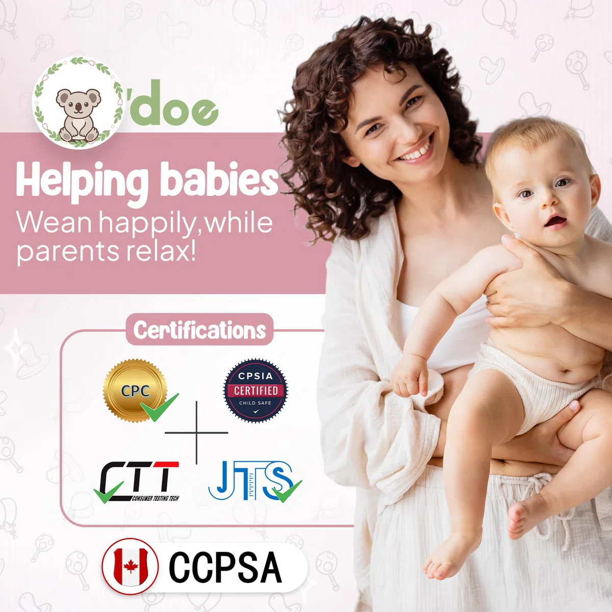 O'doe Set di 15 pezzi per lo svezzamento a LED per bambini, set per l'alimentazione del bambino, ciotola in silicone con aspirazione, utensili per mangiare da soli con cucchiai, tazza, bavaglini
