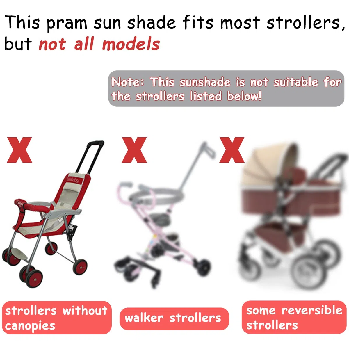 Parasole per passeggino con protezione UV 50+, universale, regolabile, impermeabile, protezione solare per passeggini, passeggini, passeggini, tettuccio parasole