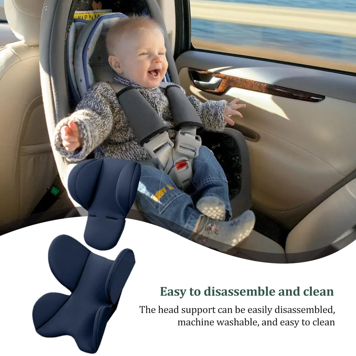 Inserto per cuscino per seggiolino auto per neonato, supporto per testa per seggiolino auto per neonato,Supporto per testa e corpo del seggiolino auto - Poggiatesta di supporto per corpo, supporto