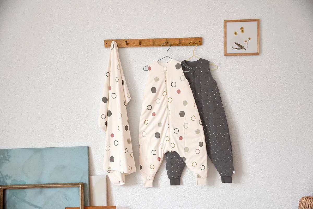 LÄSSIG baby cuddle blanket certificato GOTS morbido/Interlock Baby Blanket 80 x 80 cm Circles offwhite