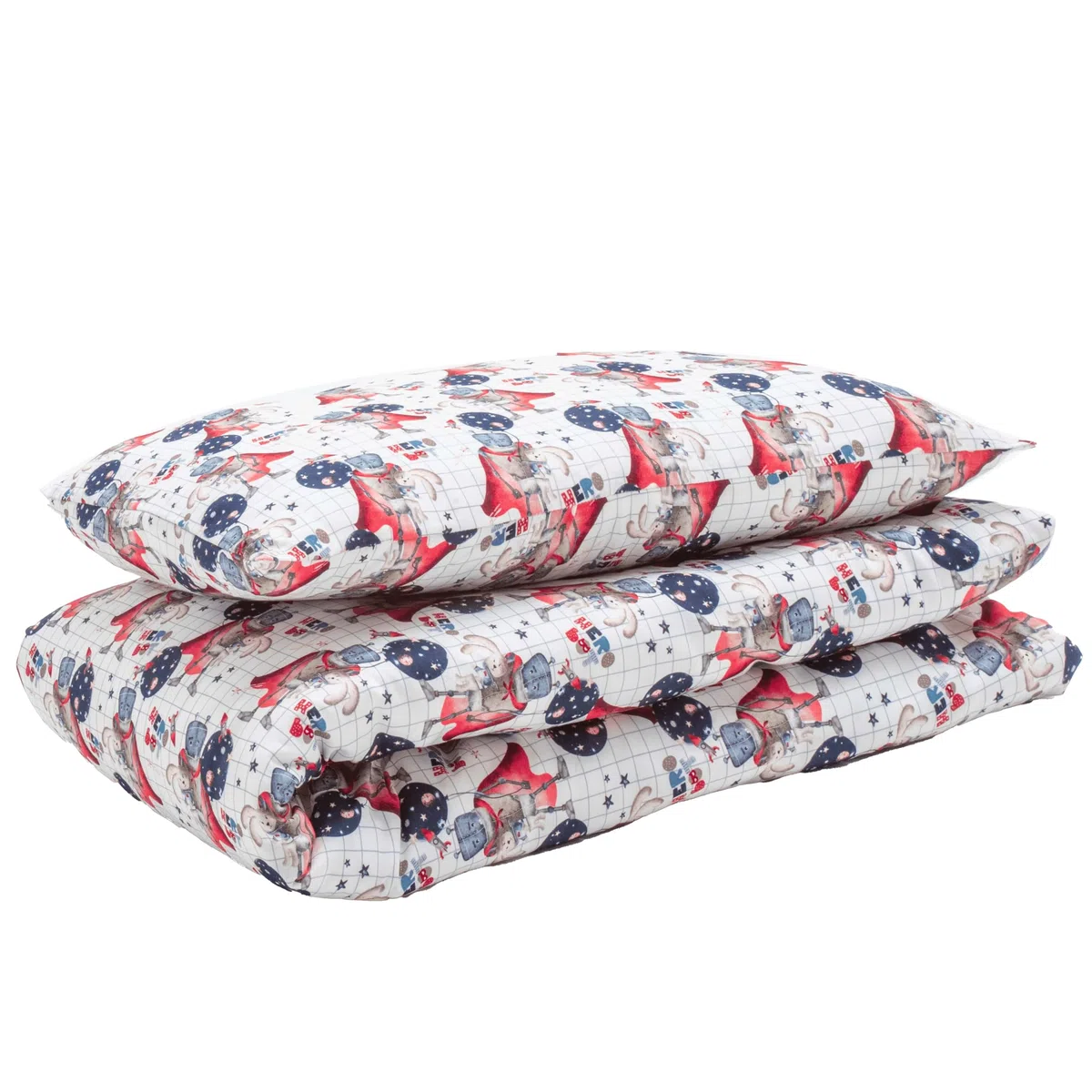 SUPERBE BEBE Set Copripiumino Bambino - Copripiumino 100x135 cm e Federa 40x60 cm in Cotone OEKO-TEX - 10 Colori a Scelta - Morbido e Confortevole per Bambini - Ideale per Notti Tranquille