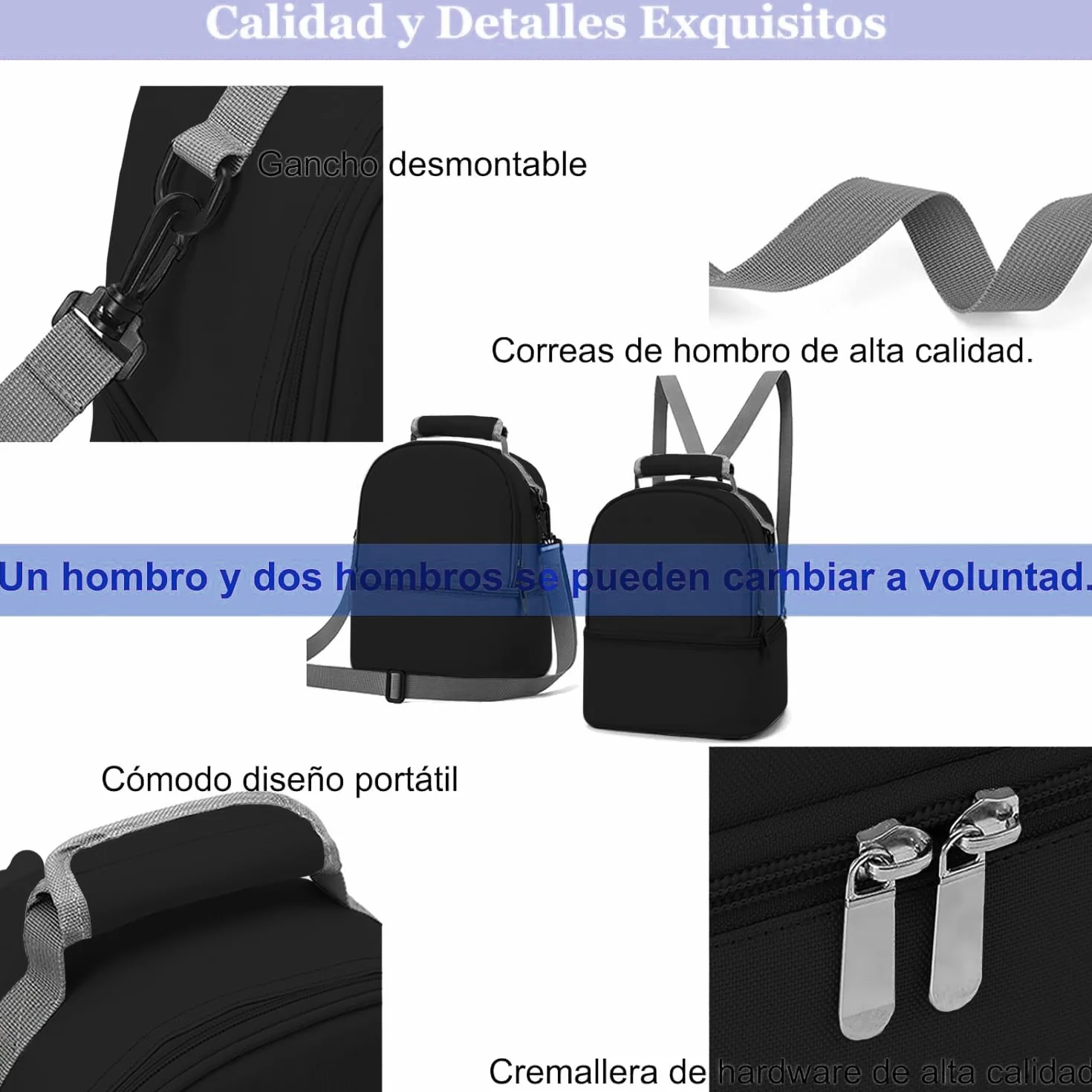 AIFUSI Borsa Termica a Doppio Strato per Latte Materno con Borsa del Ghiaccio, Zaino per Biberon, Borsa Termica Impermeabile per Il Trasporto del Latte Materno (Nero)