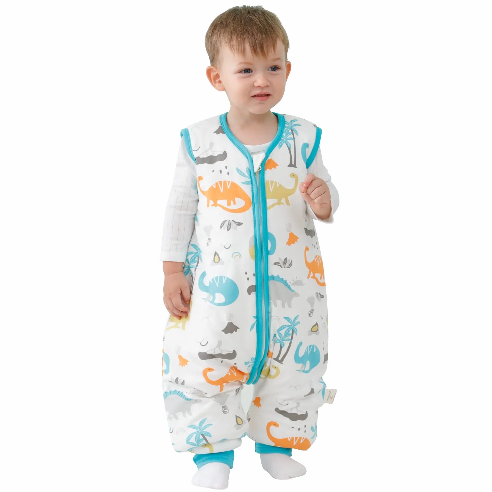 Mosebears Sacco Nanna con Piedini Invernale 2,5 Tog 18-36 Mesi Tutto l'anno Sacco Nanna in Cotone Traspirante per Neonati e Bambini