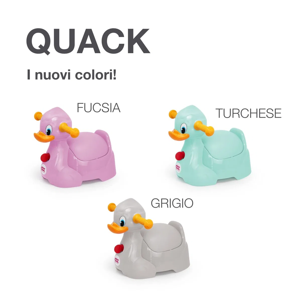 OKBABY Quack - Vasino per Bambini con Seduta Ergonomica, a Forma di Papera - Azzurro
