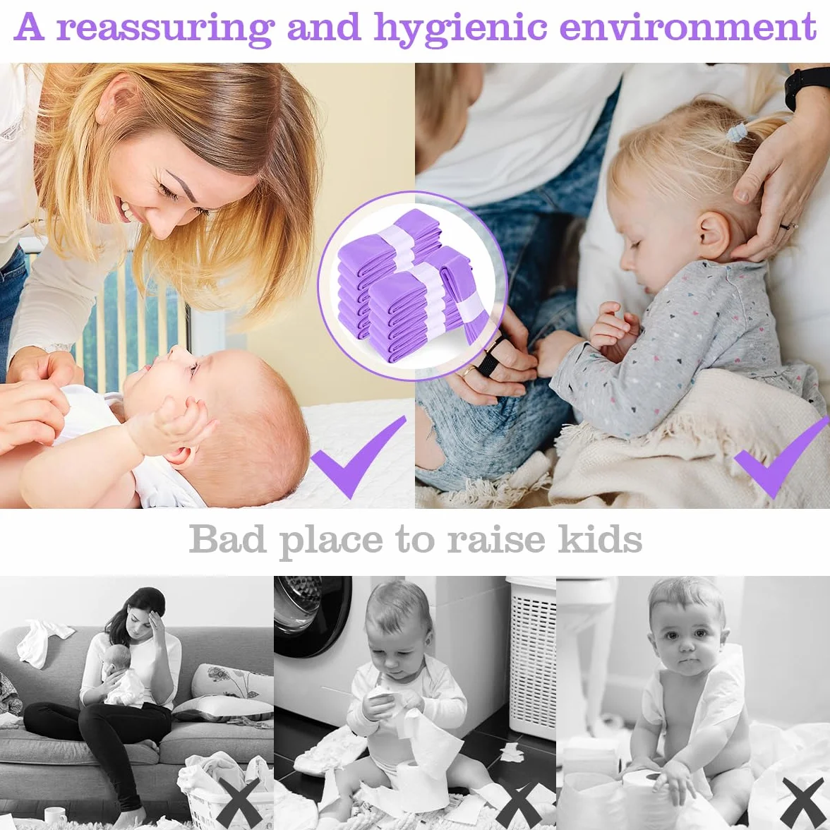 12 scatole di ricarica per pannolini, pattumiera per pannolini, antiodore, spessore 4,5 m (viola), compatibile con Tommee Tippee, Angelcare, LitterLocker, germoglio