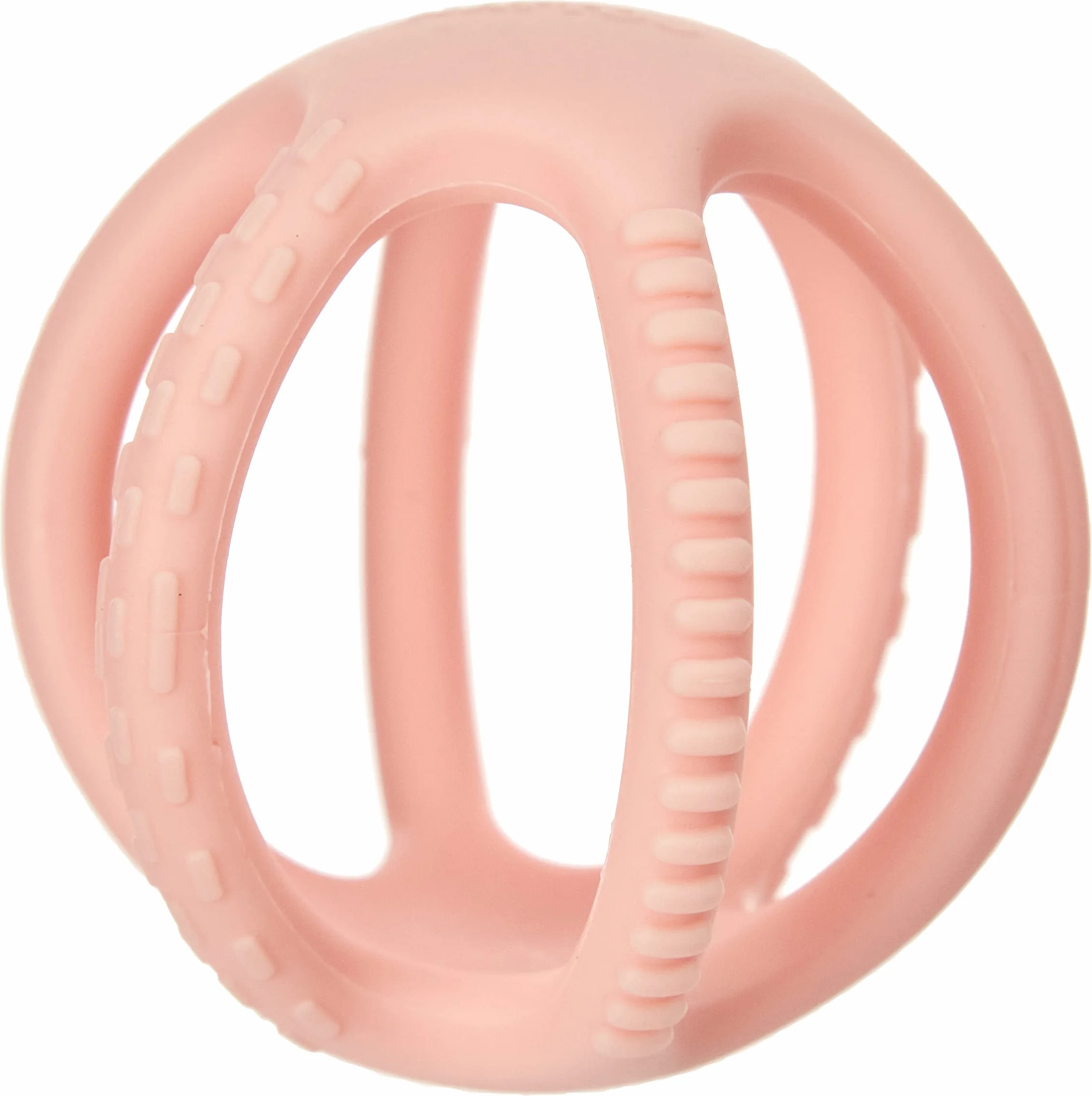 Nattou Set con 2 palline in Silicone, Da afferrare e mordere, Senza BPA, Ø 10 cm + 7 cm, Silicone, Rosa antico/Rosa chiaro