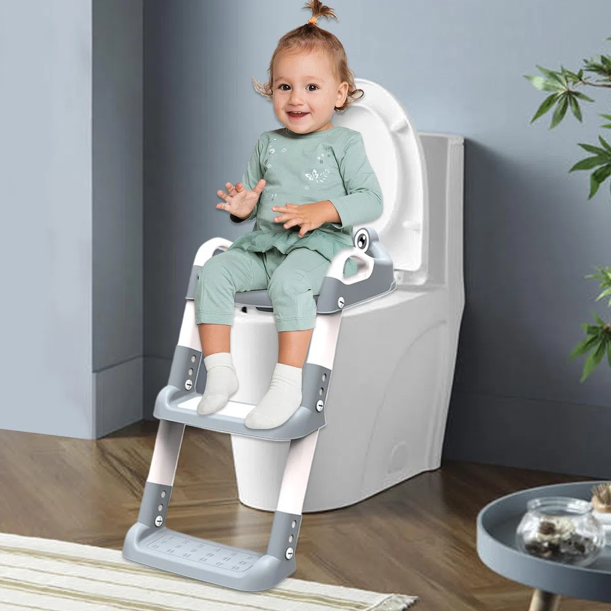 Sedile pieghevole per addestramento WC, sedile a scaletta per bambini, 50 x 32 x 30 cm, regolabile, sedia per bambini, facile da usare a casa