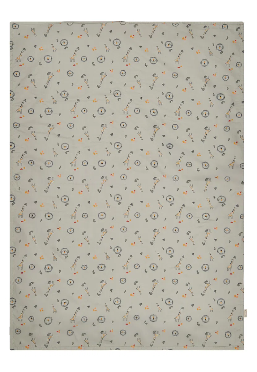 Sterntaler Coperta UV per neonati, giraffa e leone, tessuto misto cotone con materiale idrocool che regola l'umidità, utilizzabile su entrambi i lati con grazioso ricamo, grigio pietra