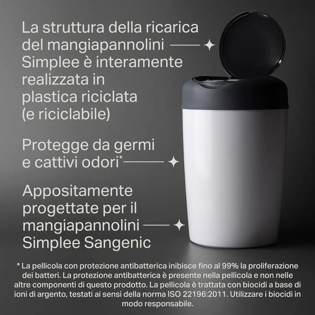Tommee Tippee Simplee Le ricariche, Confezione da 6, compatibili esclusivamente con i mangiapannolini Simplee Sangenic