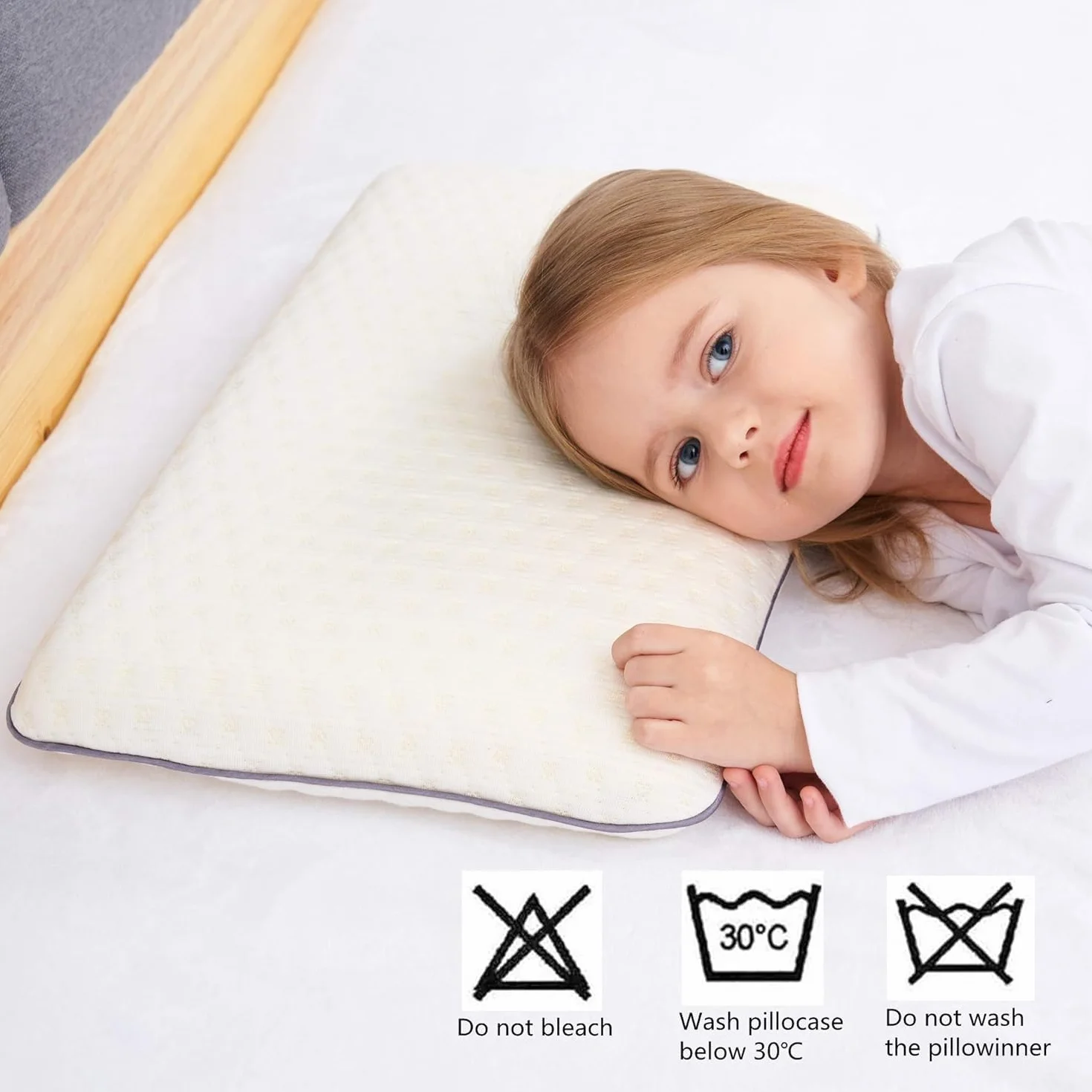 Cuscino per Bambini Oeko-Tex Memory Foam Cuscino ipoallergenico Cuscino per Bambini per Ragazzi e Ragazze (3-8 Anni)