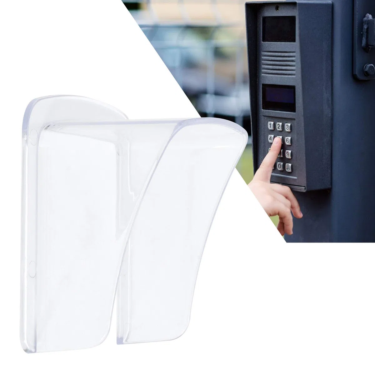 Copertura da Campanello, Trasparente Copertura Protezione Accessi, Universale Esterno Antipioggia Copertura da Campanello per Rilevazione Delle Presenze Tastiere di Accessi