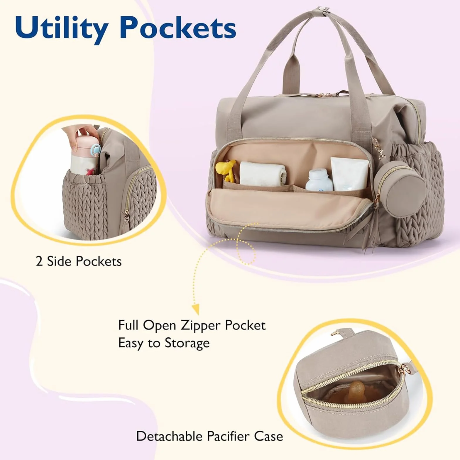 Ricamato Nome Mamma Pannolino Borsa Passeggino Organizzatore Zaino Grande Capacità Outdoor Maternità con Isolato