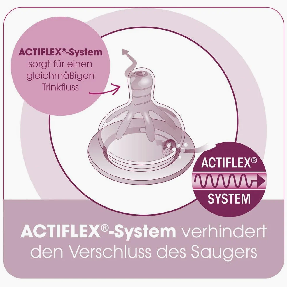 NIP Flacone in vetro a collo largo, 2 pezzi, 240 ml, anatomico, in silicone, misura 0+, latte