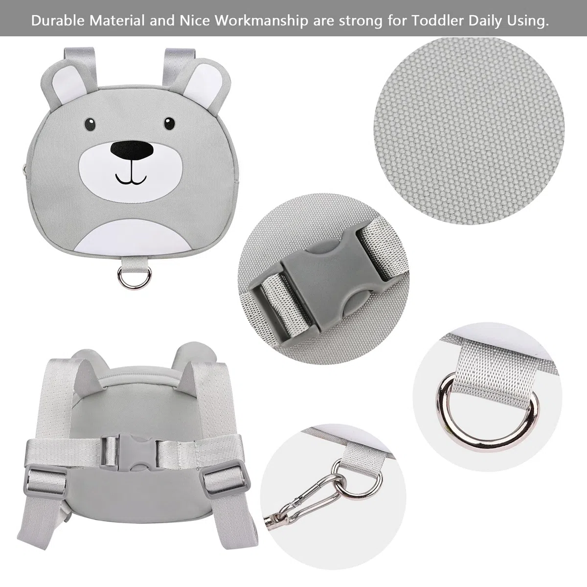 Bebamour Baby Animal Zaino con redini di sicurezza, mini borsa con corde di sicurezza per bambini, zaino portatile, zaino con cinture di sicurezza per ragazzi e ragazze,