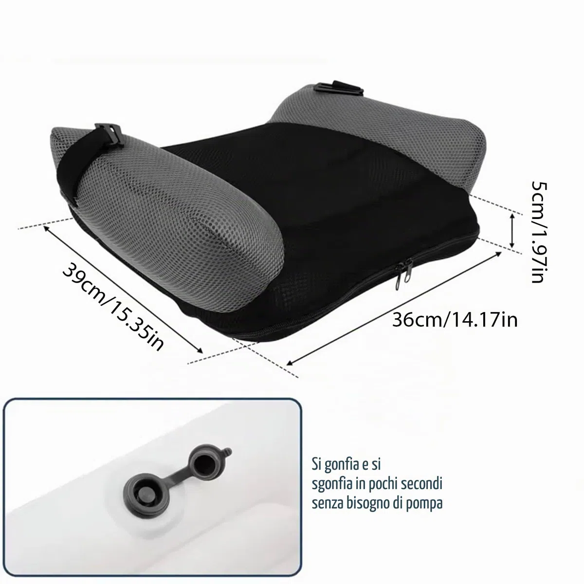 Cuscino gonfiabile comodo cuscino da viaggio gonfiabile booster sedile backless booster per bambino sicuro bambino per auto