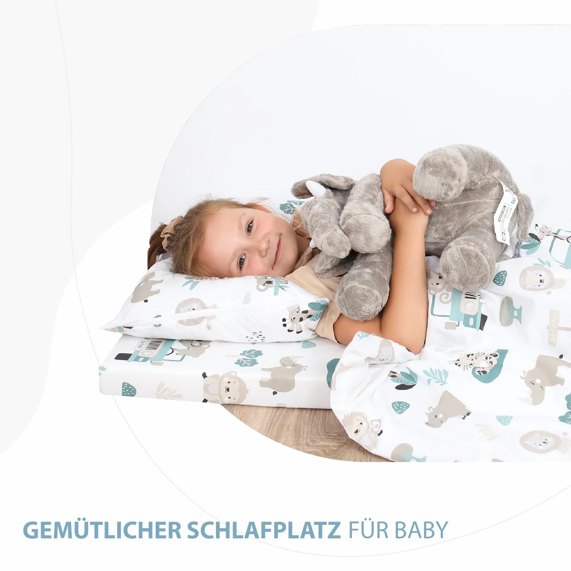 Totsy Baby Copripiumino lettino neonato 100x135 cm - Cotone parure di copripiumini bambino e bambina per culla Set lenzuolo per piumino 100 x 135 cm con federe 60 x 40 cm Oeko-Tex
