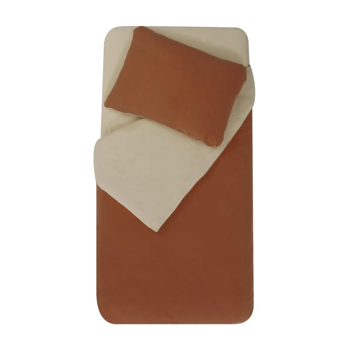 Mon PTIT Dodo – Parure copripiumino 100 x 140 cm + federa 40 x 60 cm, colore: Sabbia/TOMETTE