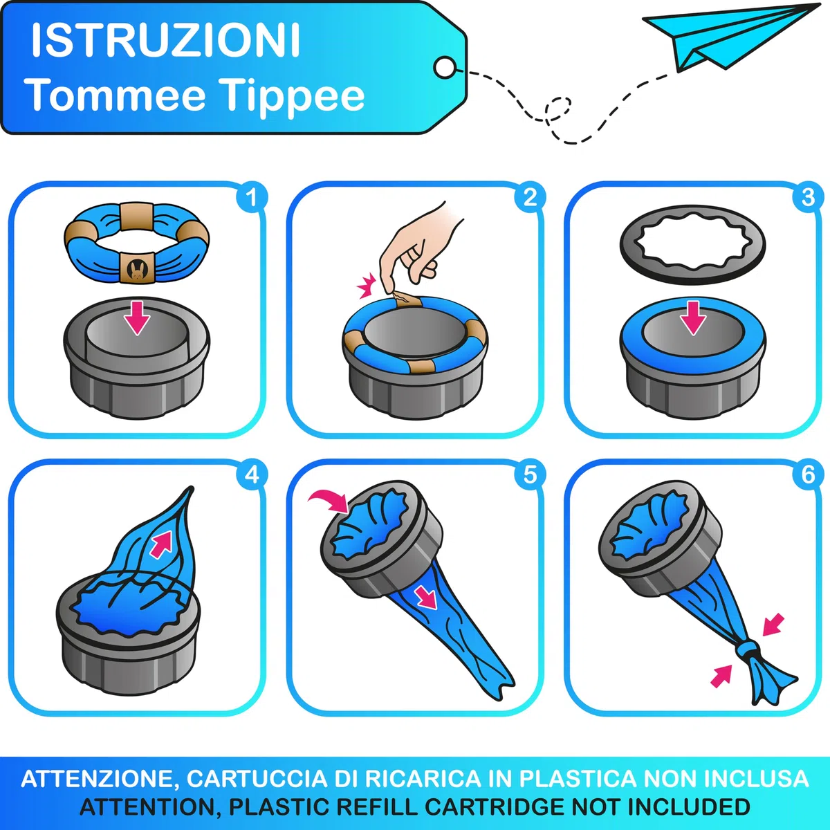 8 Ricariche Mangiapannolini Compatibili con Maialino Foppapedretti e Tommee Tippee Twist & Click, Tec, Simplee, Angelcare, LitterLocker II - Ricarica Anti-Odore e Made in Italy (8 Pezzi)