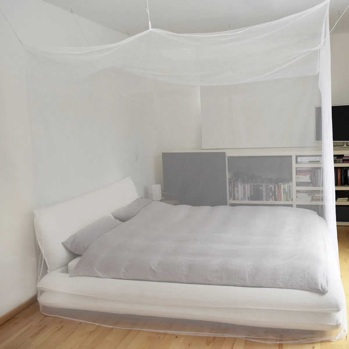 Grande Zanzariera per Letto Matrimoniale 200x220x200cm - Protezione dalle Zanzare per Camera da Letto, Giardino e Viaggi - Borsa per il Trasporto e Set di Montaggio inclusi.