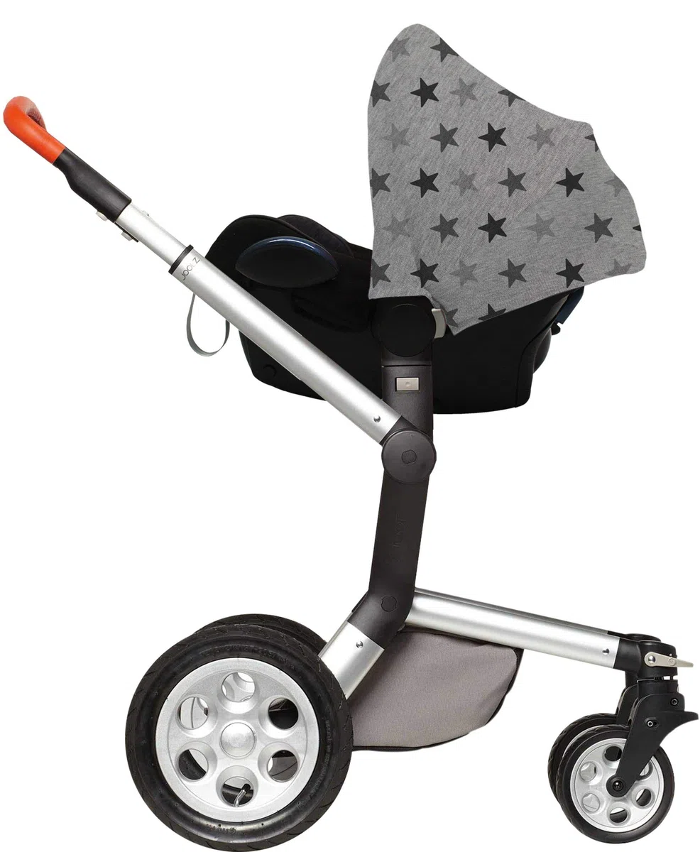 The Original Dooky 126366 Cappottina in Cotone Universale per Ovetto, Grigia con Stelle