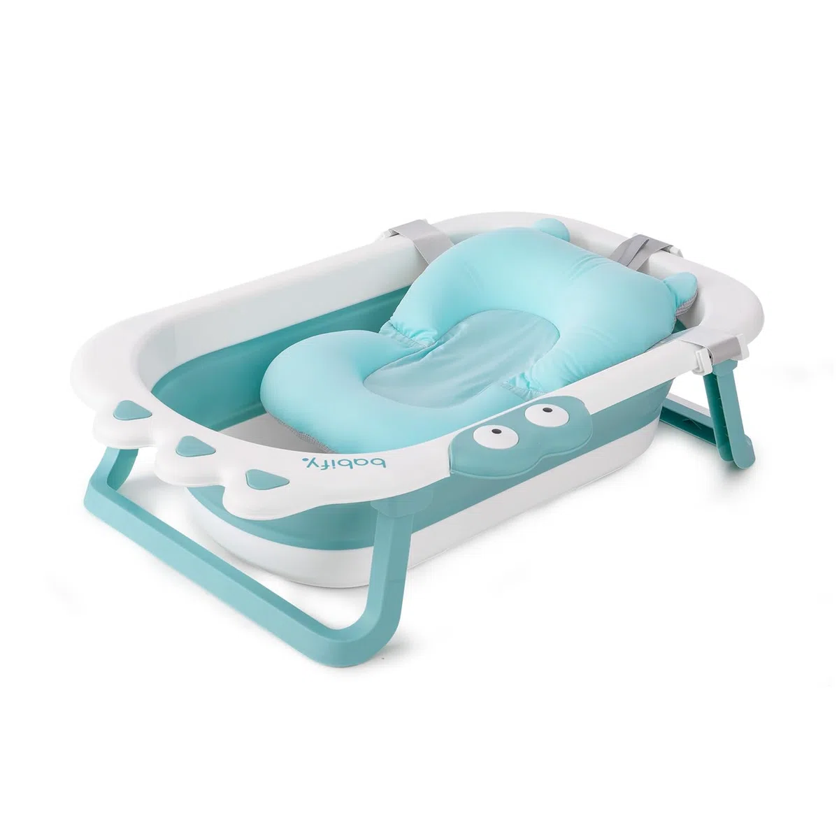 Babify Shower - Vasca pieghevole per bebè, cuscino incluso, pieghevole, ultra compatto, antiscivolo, colore: menta