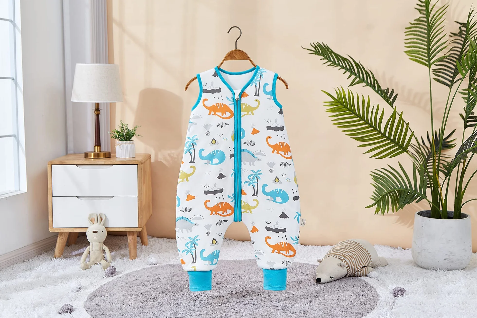 Mosebears Sacco Nanna con Piedini Invernale 2,5 Tog 18-36 Mesi Tutto l'anno Sacco Nanna in Cotone Traspirante per Neonati e Bambini