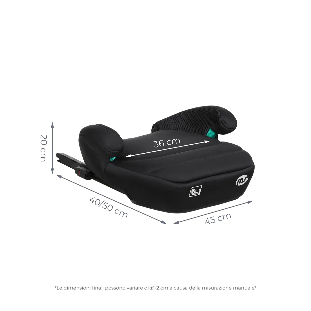 MS BabyWorld – RIALZO BOOSTER – I-Size per auto | CON ISOFIX | Con guida per cintura | Gruppo 3 | 125-150 cm | Seggiolino auto sicuro e confortevole