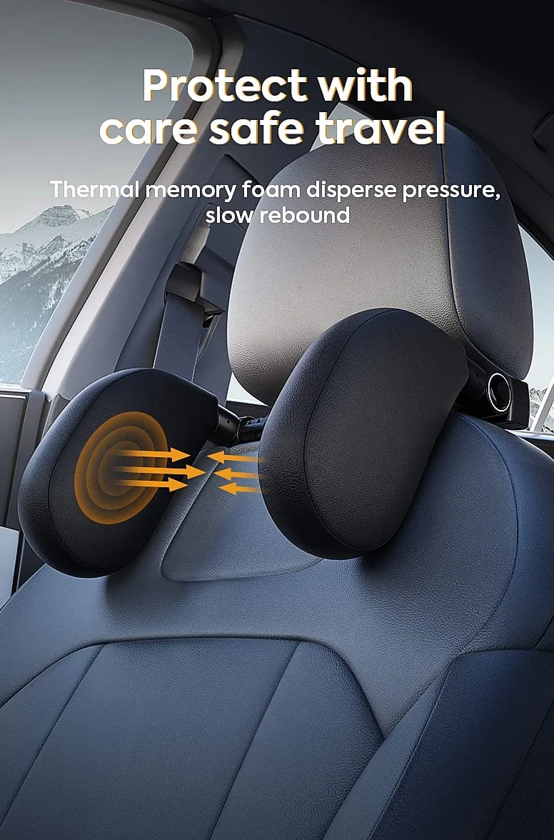 Poggiatesta per auto per bambini Installazione e rimozione rapida in 1 minuto Supporto per la testa morbido e traspirante Comfort di viaggio Comfort di sonno Cuscino laterale per adulti (nero)