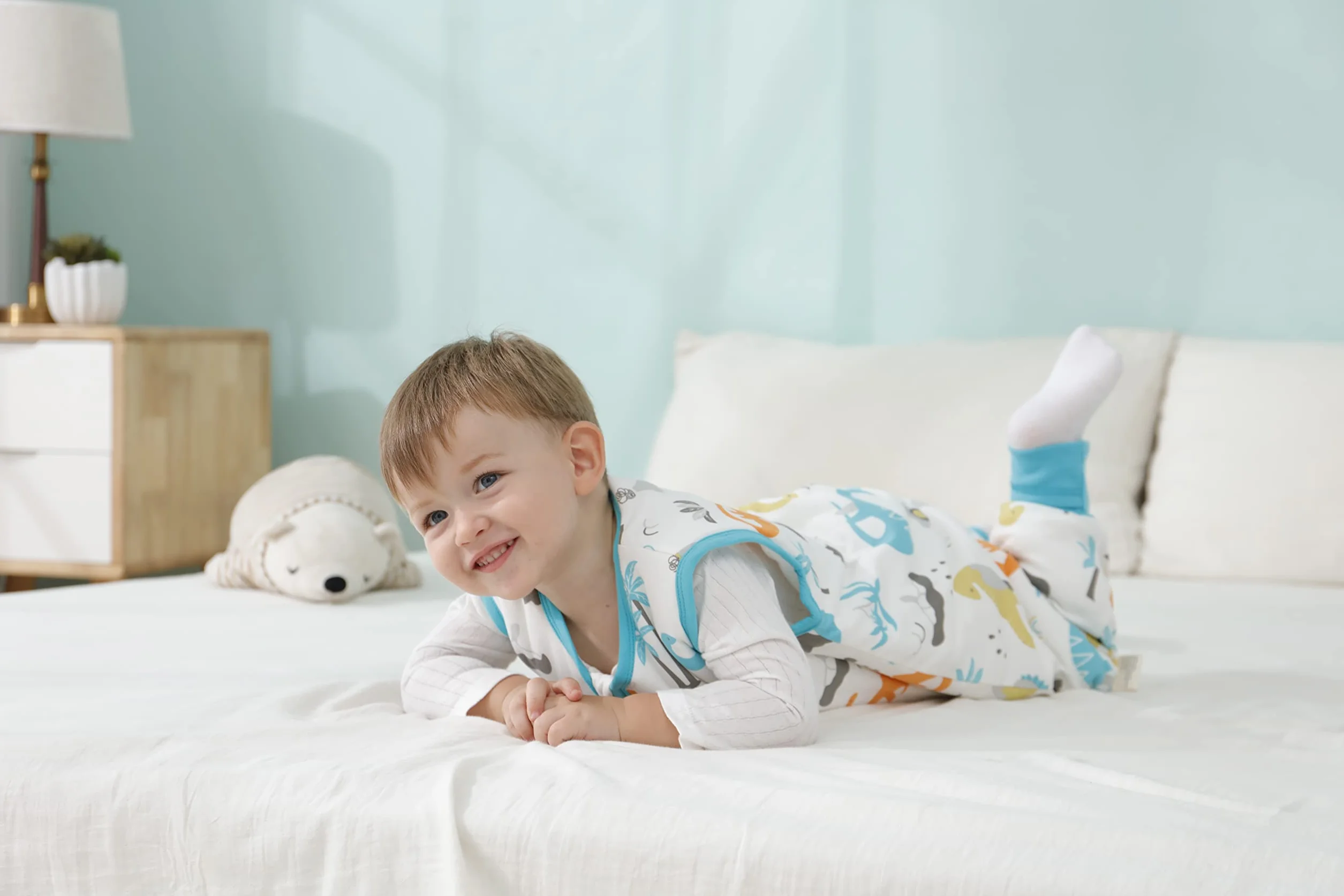 Mosebears Sacco Nanna con Piedini Invernale 2,5 Tog 18-36 Mesi Tutto l'anno Sacco Nanna in Cotone Traspirante per Neonati e Bambini