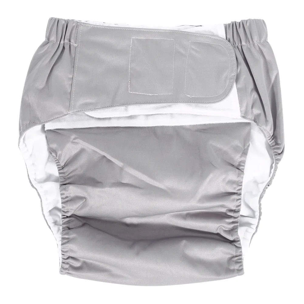Nikou Pannolini Lavabili per Adulti, Riutilizzabile Biancheria Intima Mutande Incontinenza, Lavabili e Regolabile, Pantaloni per Pannolini traspiranti (Colore : Grigio)