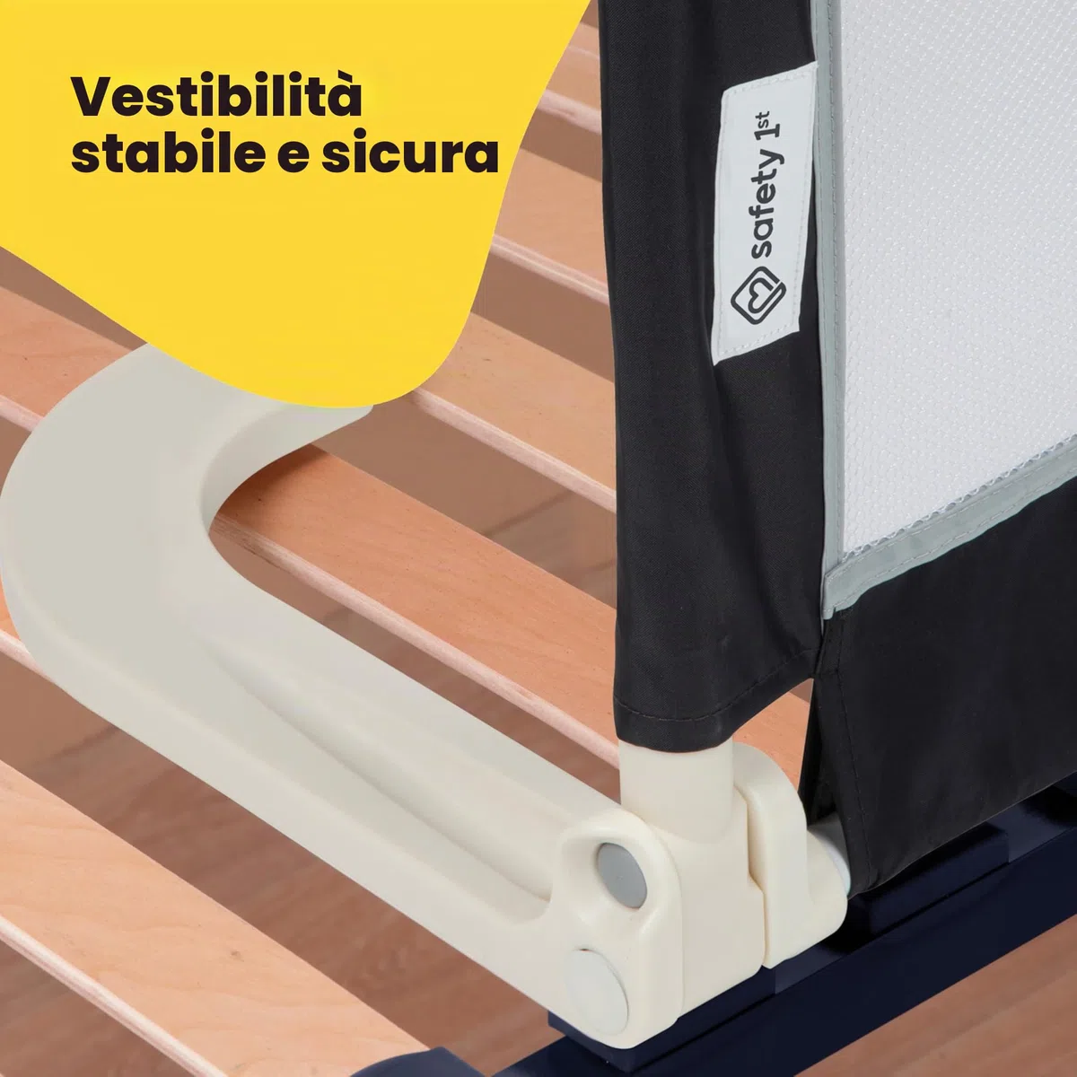 Safety 1st Sponda Letto Bambini da viaggio, Sbarra Letto Bambini 18 mesi - 5 anni, Barriera Letto da Viaggio Pieghevole e Portatile, Tessuto a rete, Semplice da Installare, Fissaggio Sicuro, Pink