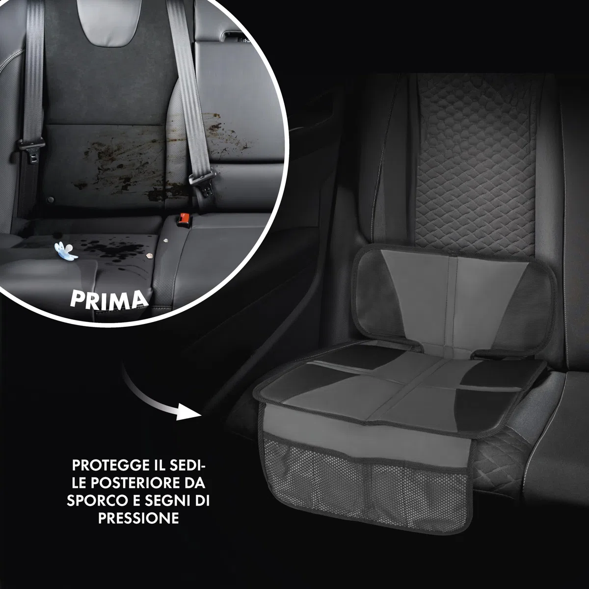 WALSER sottotappeto per seggiolino auto compatibile Isofix Tidy Fred, protezione antiscivolo per seggiolino auto