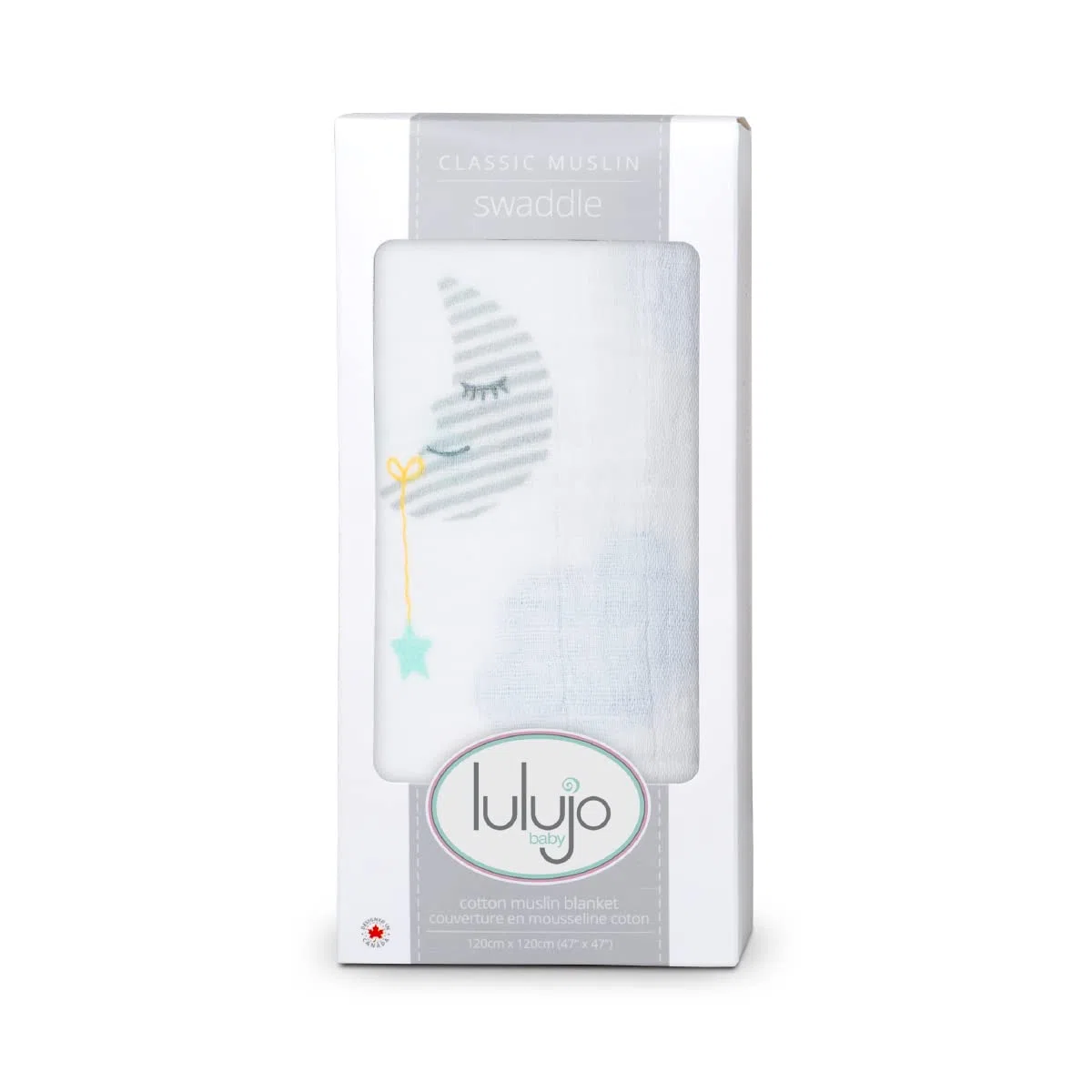 Lulujo Baby L2-LJ035 Copertina di Fasciare - Swaddling Blanket, 120 x120 cm, Multicolore (Mondo dei Sogni)