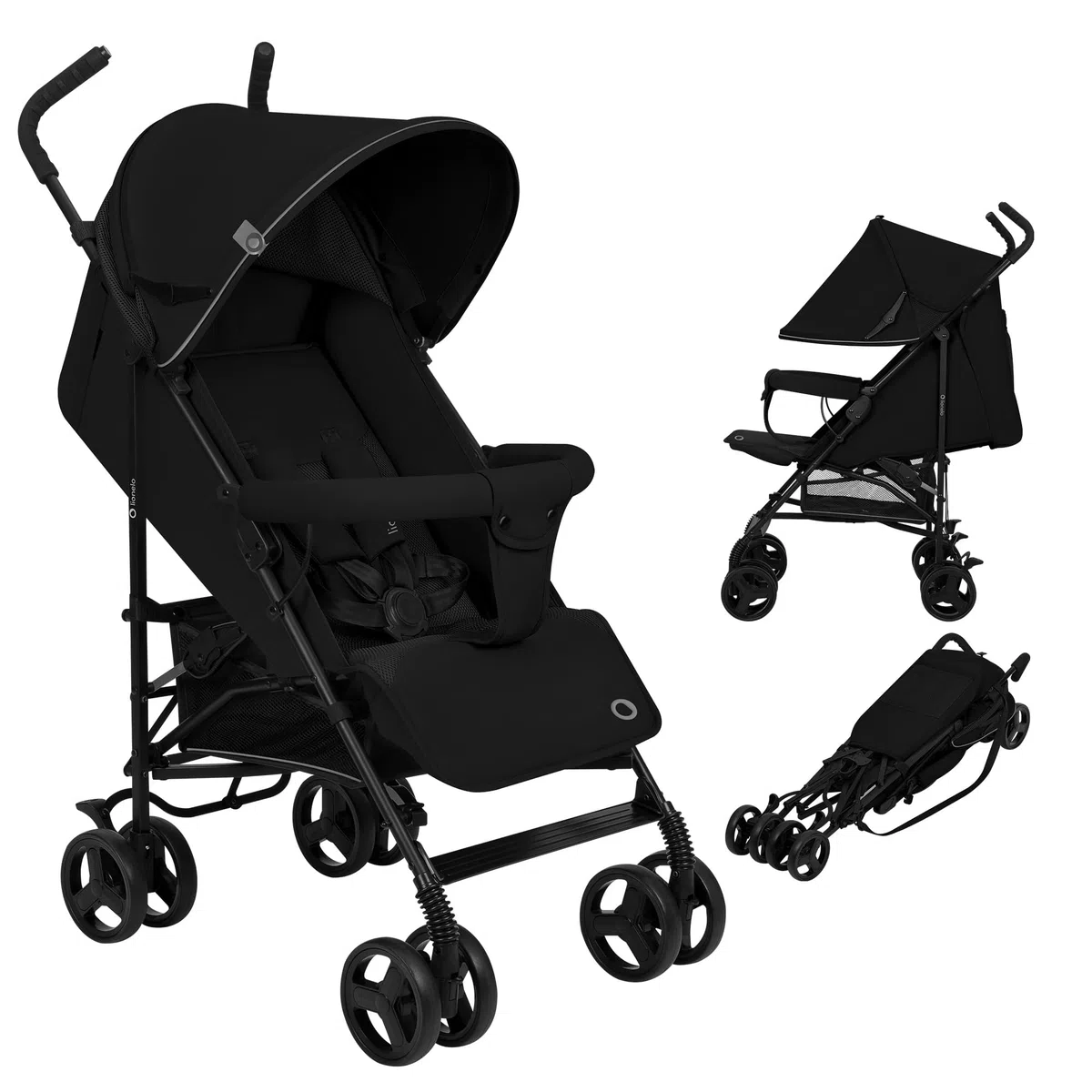 LIONELO ELIA Passeggino Leggero Pieghevole e Compatto da Viaggio per Bambini, Schienale Reclinabile Sdraiato, Cinture a 5 Punti, Cappottina UV e Grande Cestino Portaoggetti, 6-36 Mesi fino a 15 kg
