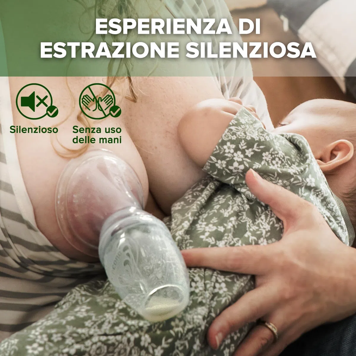 haakaa 100 ML Tiralatte Manuale, Trasparente Tiralatte in Silicone, Aspirazione Manuale per Risparmiare Latte, Sano e Innocuo