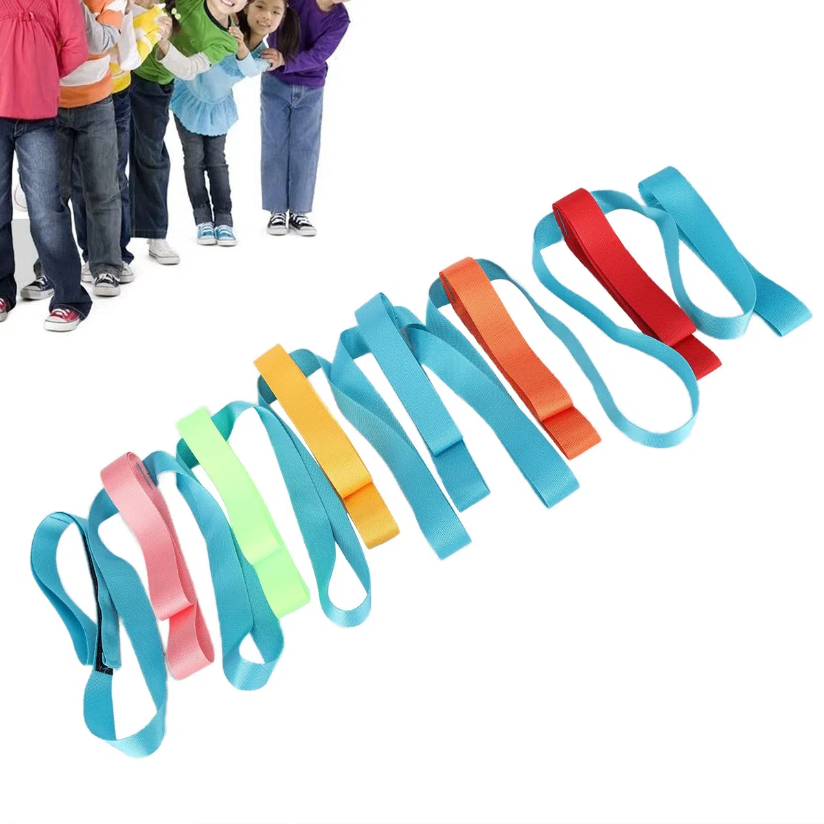 Corda Passeggio per Bambini con Maniglie Colorate, di Sicurezza Anti-Smarrimento Asilo Nido e Scuola Materna, Ideale Uscite Gruppo, Passeggiate Sicure Attività Prescolari, Regolabile Impugnature Como