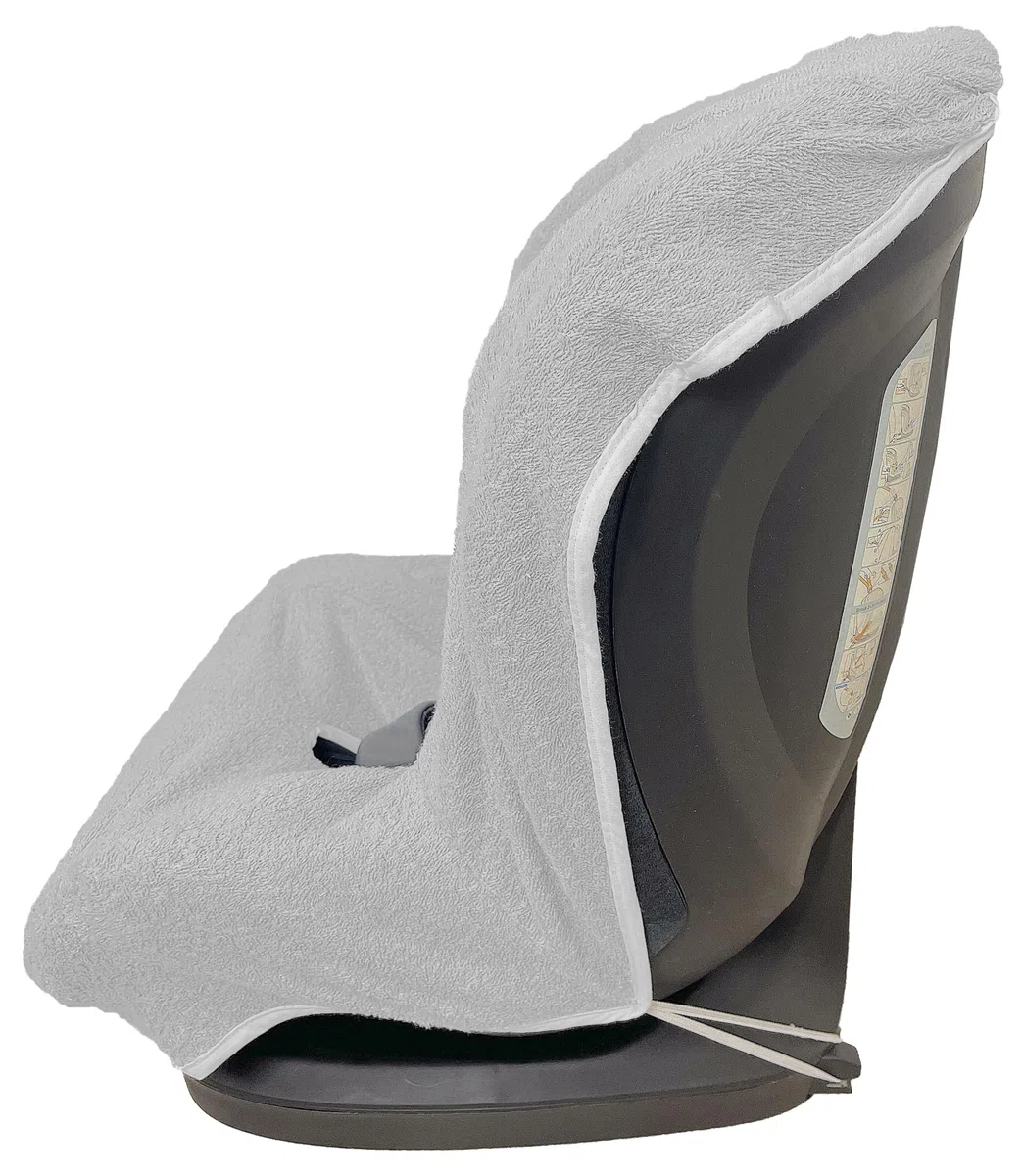 Andy & Helen 9001 Copri Seggiolone Auto Spugna di Cotone 100% Copriseduta Universale, Antiallergico per Bambino e Neonato - Made in Italy (Grigio)