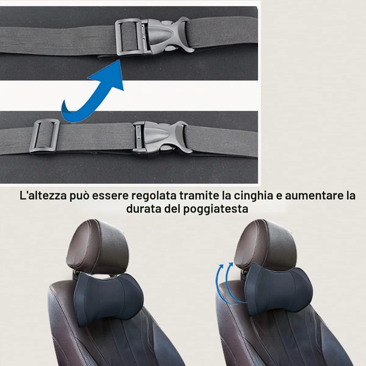 ZATOOTO Cuscino Auto Collo Pillow Memory Foam Supporto Testa Seggiolino Auto Per la Guida, Confortevole Traspirante, Nero