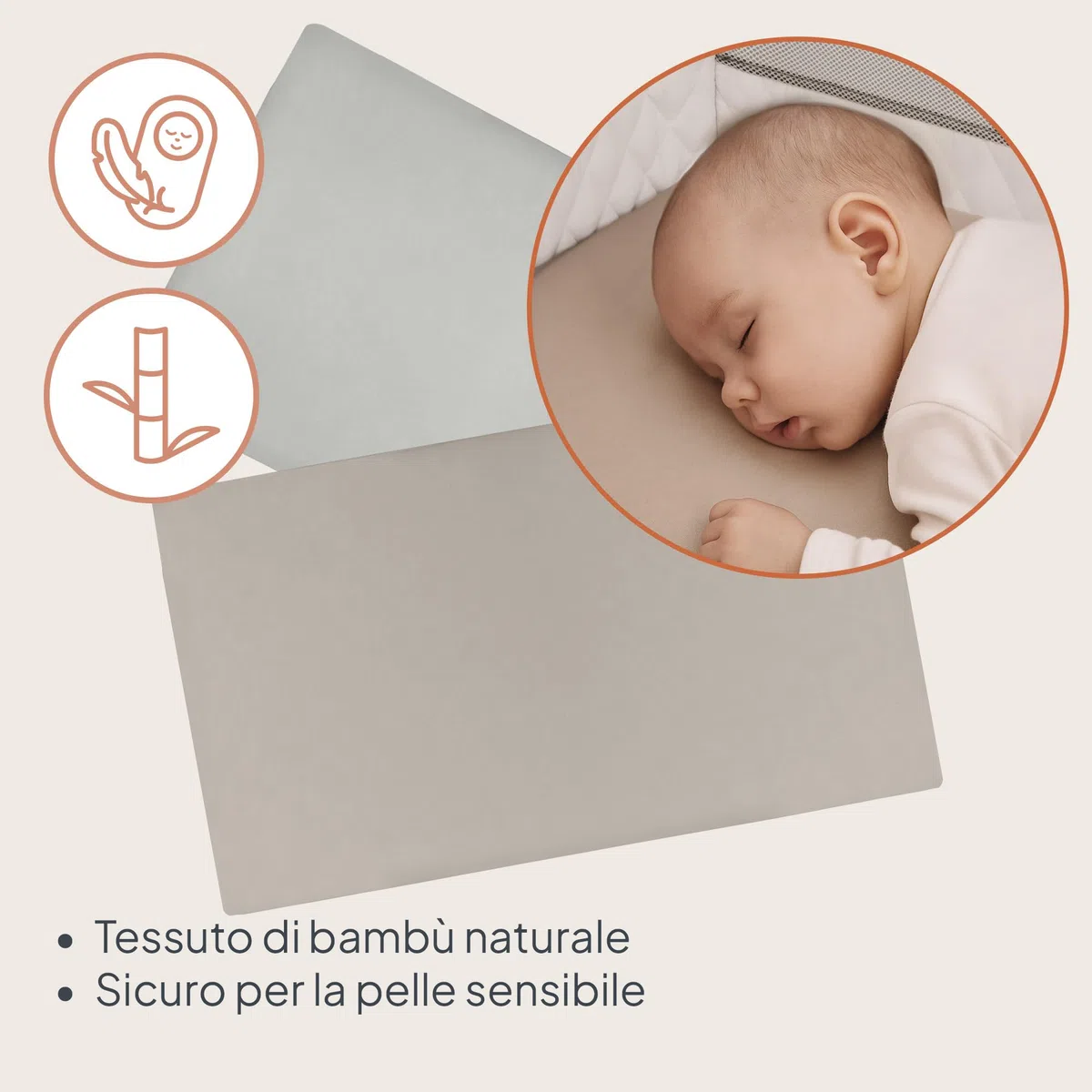 LIONELO Lenzuola con angoli per lettino neonato, Set da 2, 118x60 cm, Cotone di bambù naturale, Traspiranti, Ideali per materasso di lettino, lettino da viaggio/Campeggio o culla