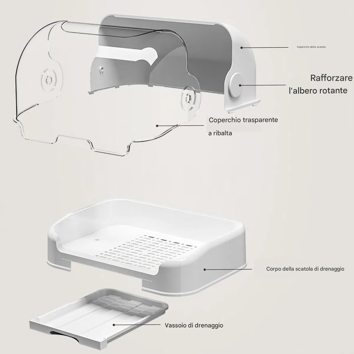 Organizzatore per biberon - scatola di stoccaggio del biberon | Container a scuola materna con supporto rimovibile | Grande scatola di stoccaggio con griglia di asciugatura per bottiglie di bambini